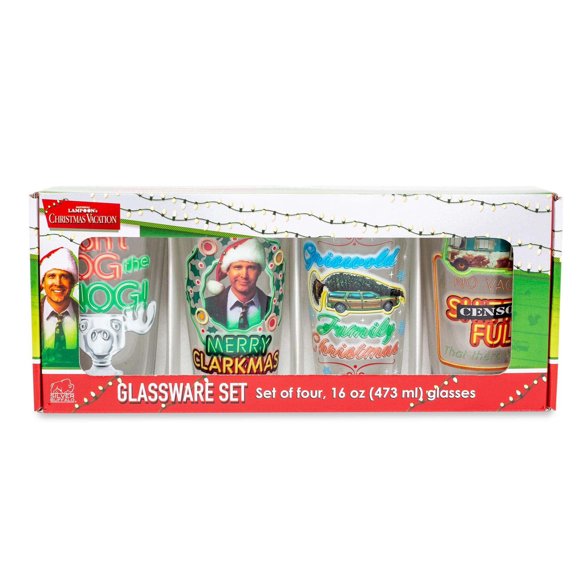 National Lampoon's Christmas Vacation Quotes 16-Ounce Pint Glasses | Set of 4