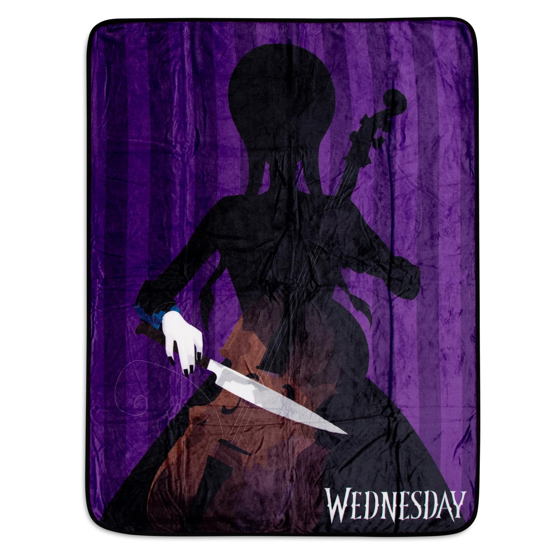 Addams Family Wednesday Cello Silhouette Fleece Throw Blanket | 45 x 60 Inches