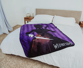 Addams Family Wednesday Cello Silhouette Fleece Throw Blanket | 45 x 60 Inches