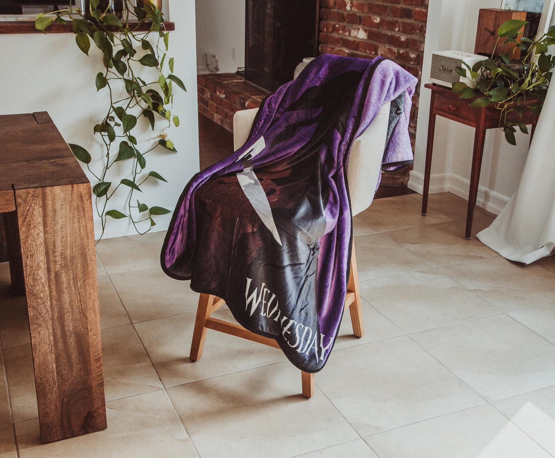 Addams Family Wednesday Cello Silhouette Fleece Throw Blanket | 45 x 60 Inches