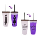 Wednesday "We Wear Black" Color-Changing Plastic Tumbler