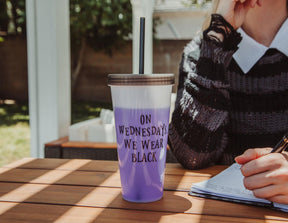 Wednesday "We Wear Black" Color-Changing Plastic Tumbler