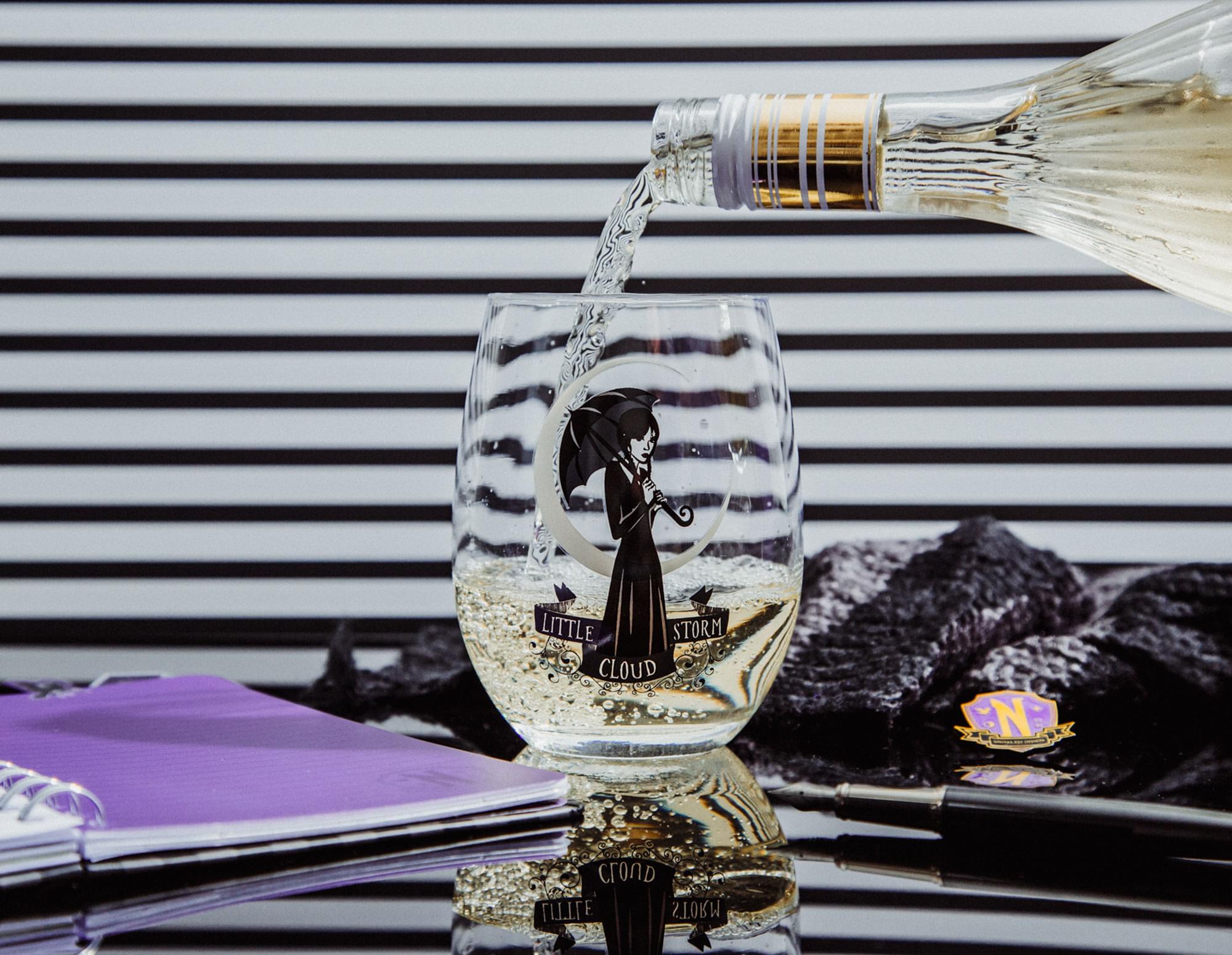 Addams Family Wednesday "Little Storm Cloud" Stemless Wine Glass | 20 Ounces