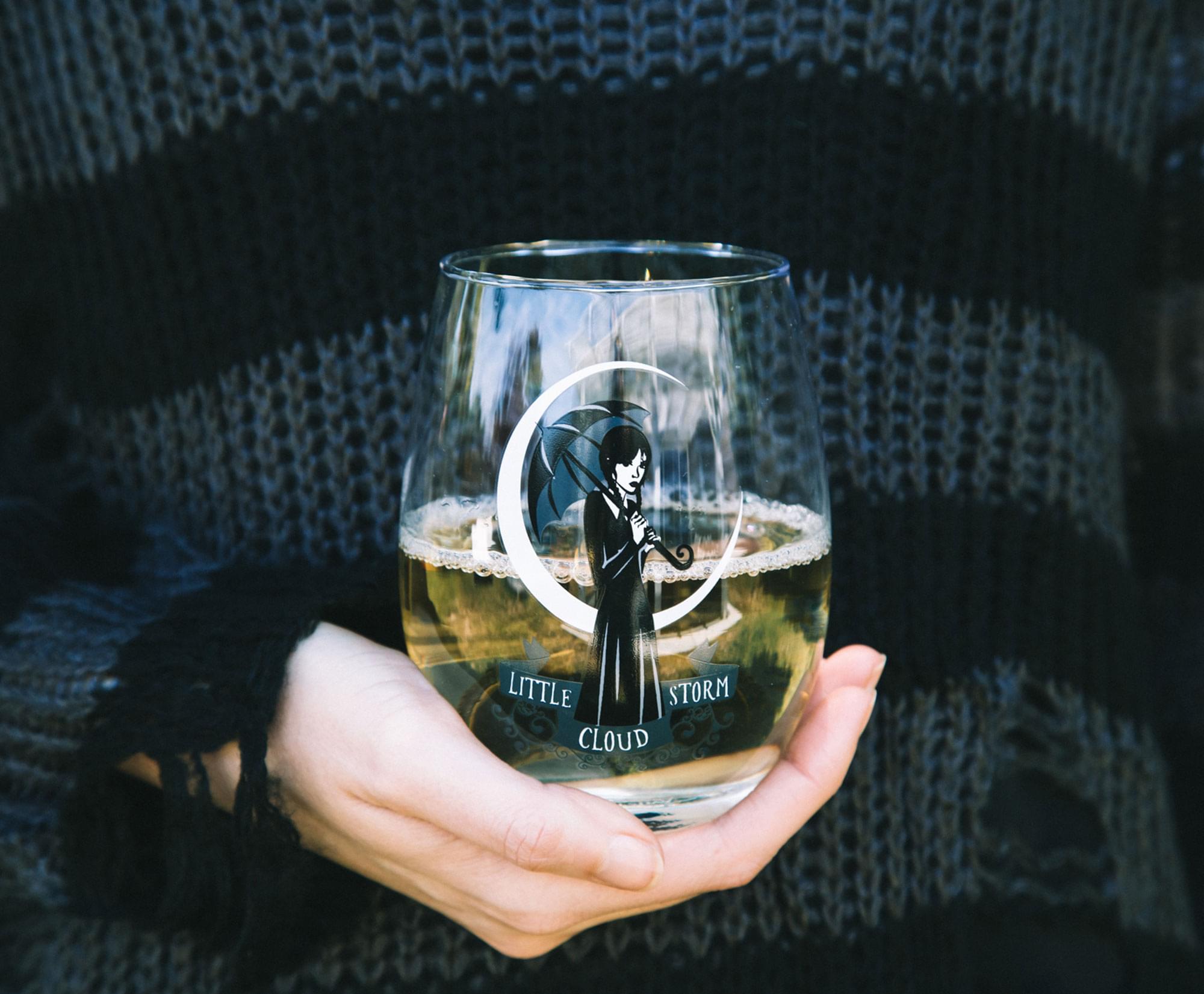 Addams Family Wednesday "Little Storm Cloud" Stemless Wine Glass | 20 Ounces