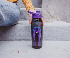 Addams Family "What Would Wednesday Do?" Water Bottle With Screw-Top Lid