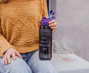 Addams Family "What Would Wednesday Do?" Water Bottle With Screw-Top Lid