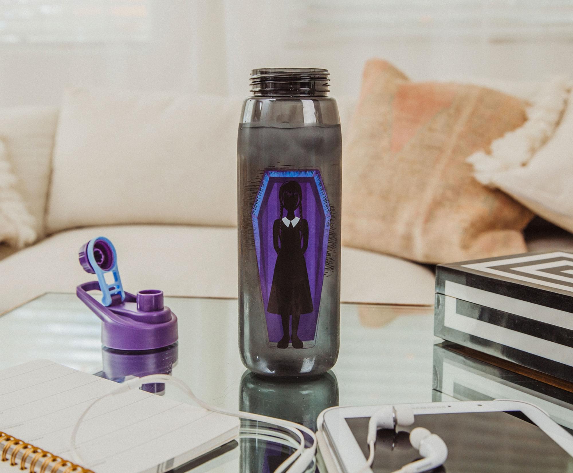 Addams Family "What Would Wednesday Do?" Water Bottle With Screw-Top Lid