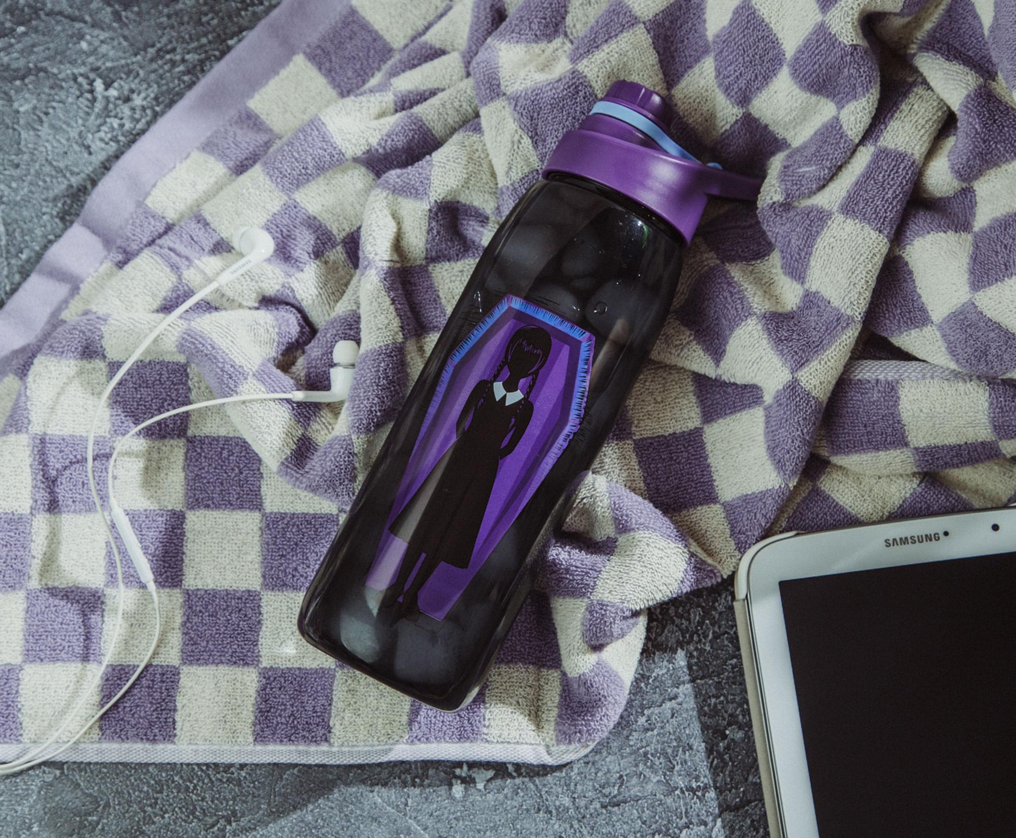 Addams Family "What Would Wednesday Do?" Water Bottle With Screw-Top Lid