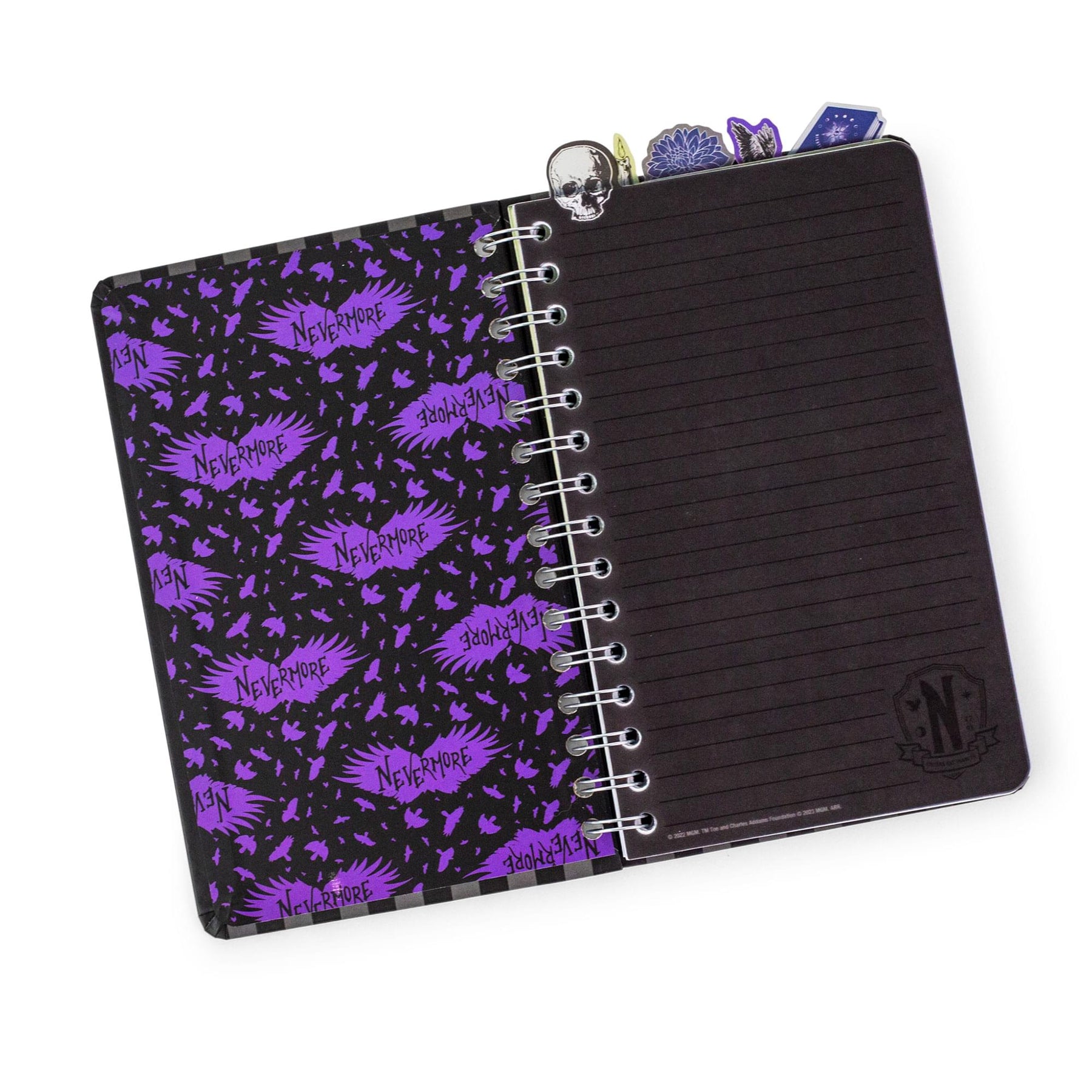 Addams Family Wednesday Nevermore Academy 5-Tab Spiral Notebook With 75 Sheets