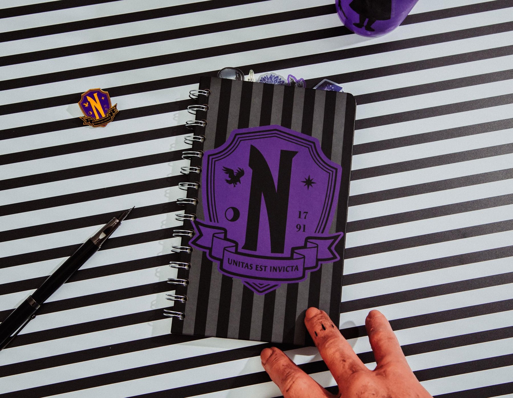Addams Family Wednesday Nevermore Academy 5-Tab Spiral Notebook With 75 Sheets