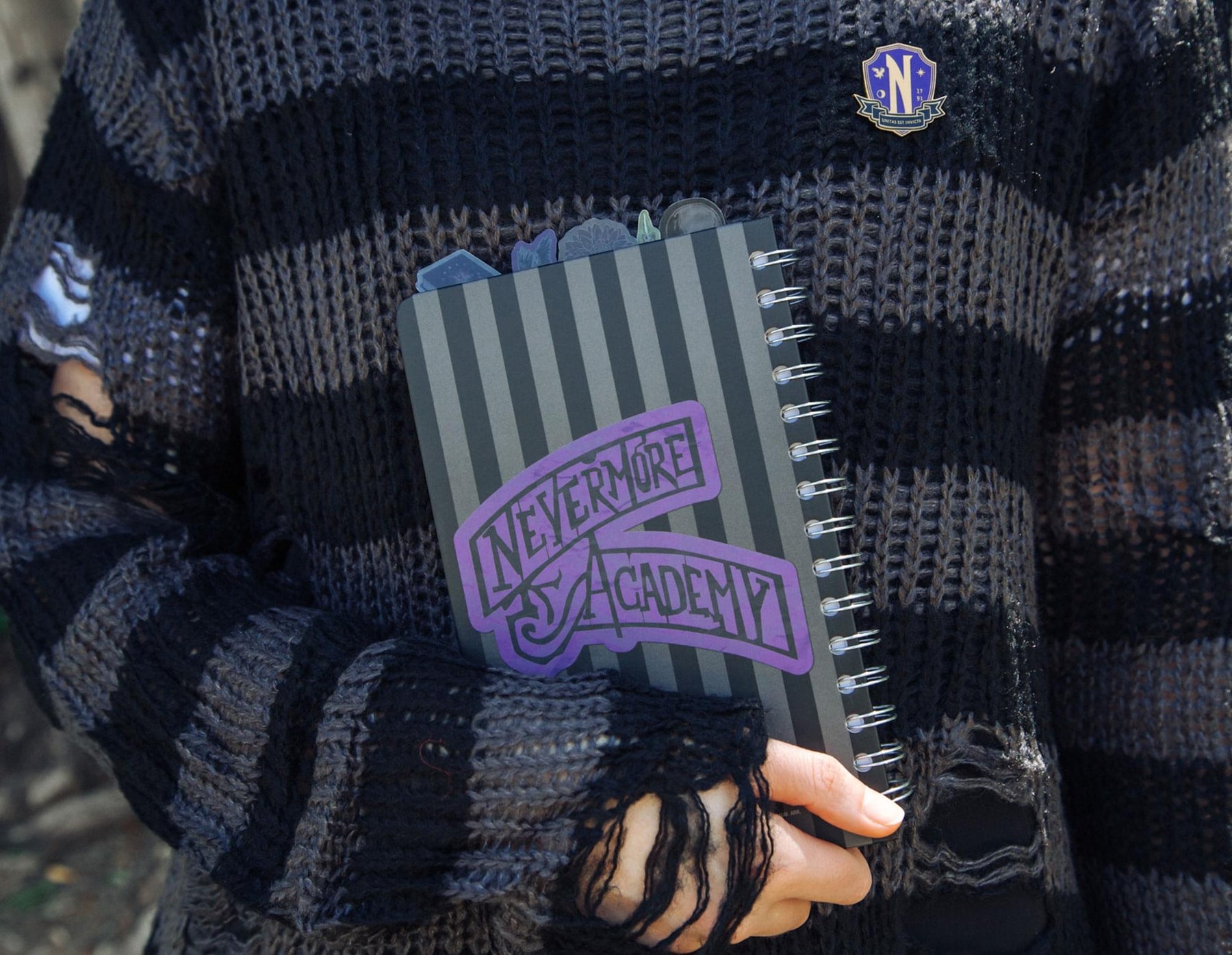 Addams Family Wednesday Nevermore Academy 5-Tab Spiral Notebook With 75 Sheets