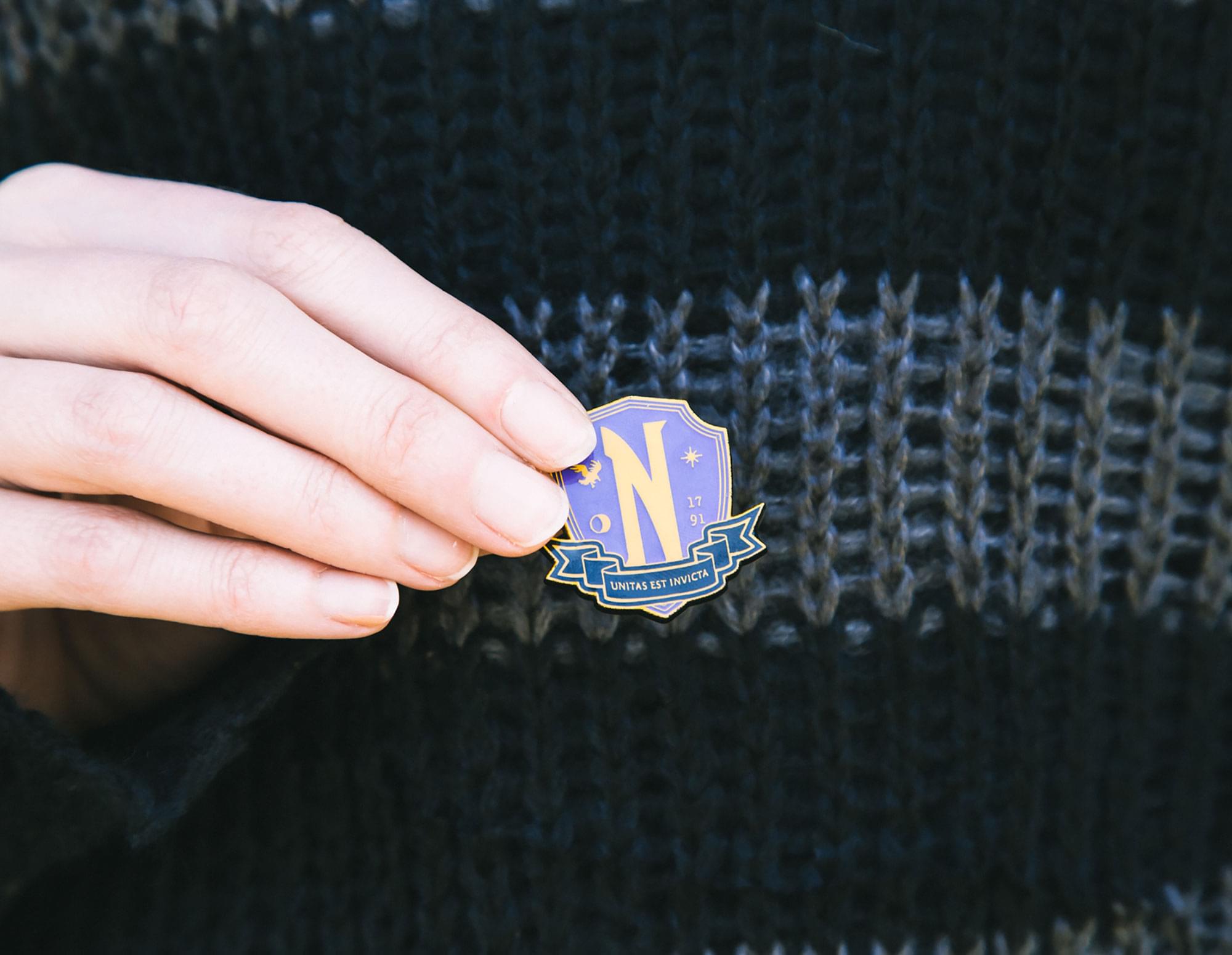 Addams Family Wednesday Nevermore Academy Enamel Pin