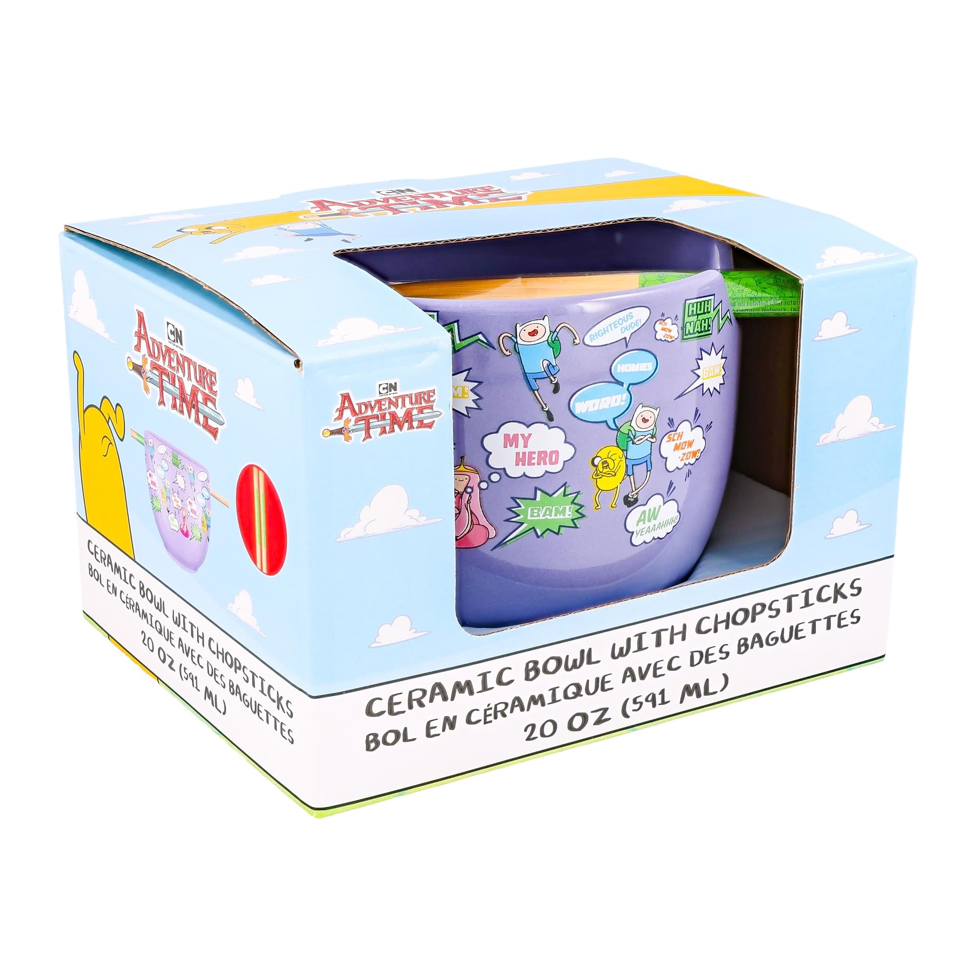 Adventure Time Quotes 20-Ounce Ceramic Ramen Bowl and Chopstick Set