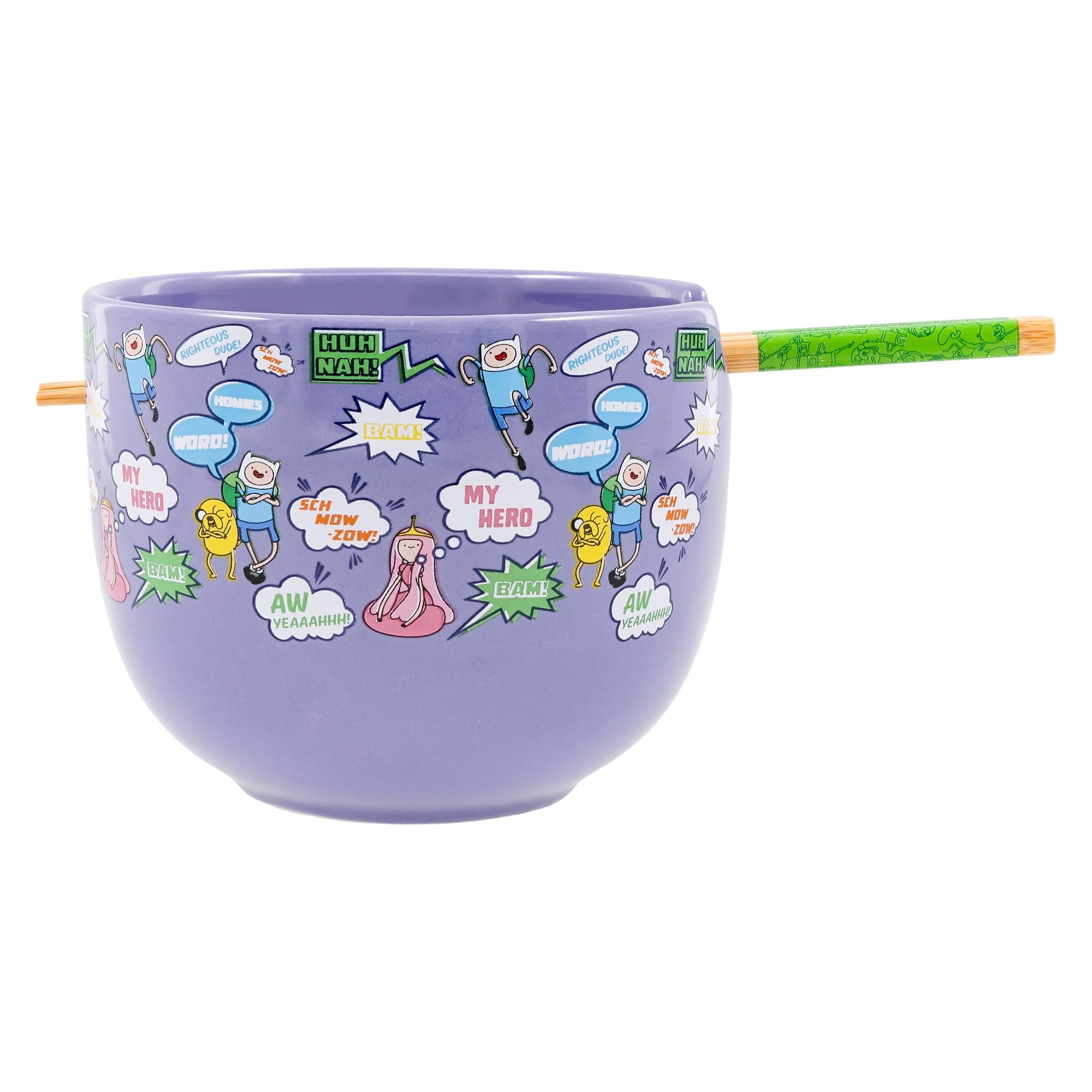 Adventure Time Quotes 20-Ounce Ceramic Ramen Bowl and Chopstick Set