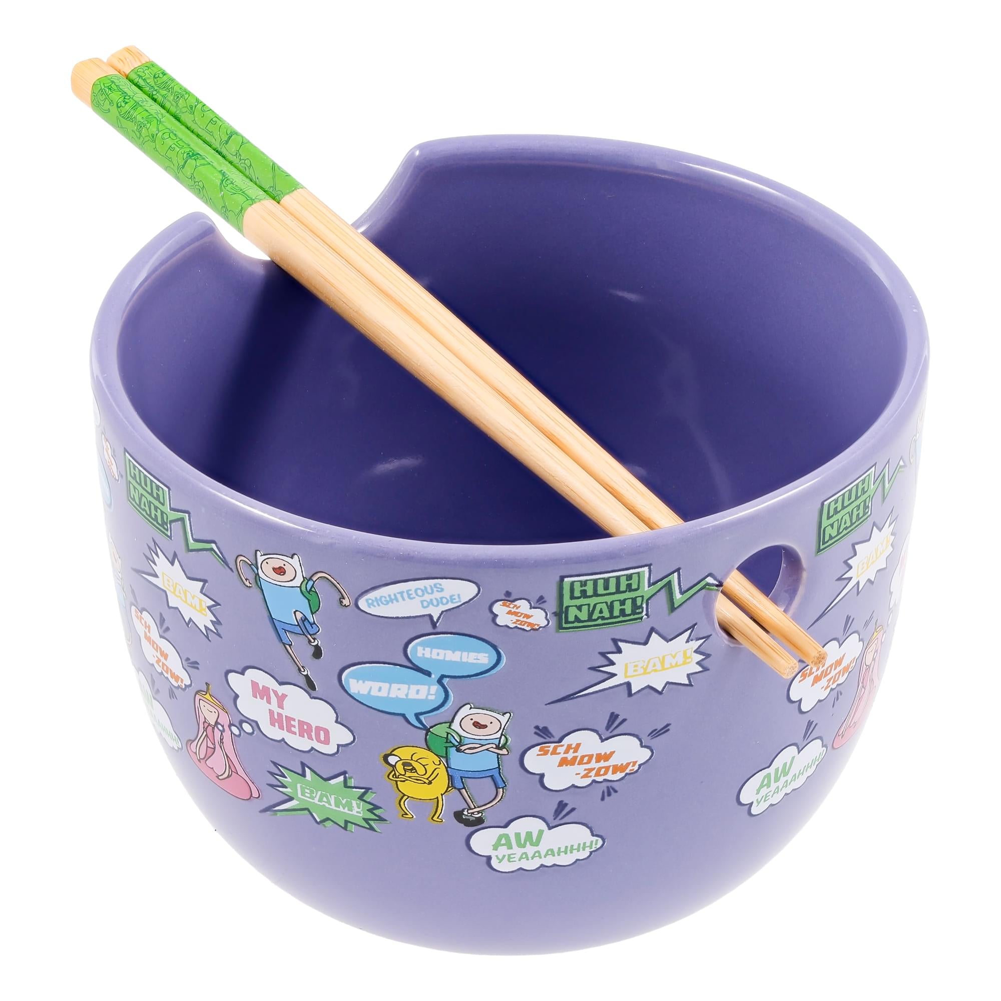 Adventure Time Quotes 20-Ounce Ceramic Ramen Bowl and Chopstick Set