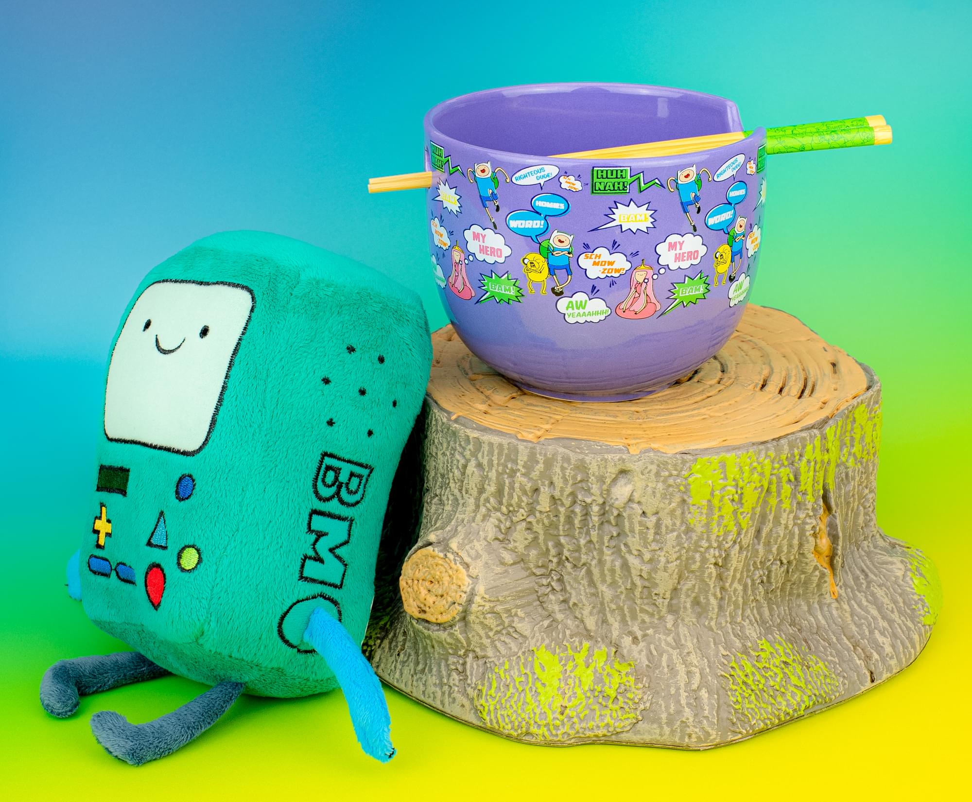 Adventure Time Quotes 20-Ounce Ceramic Ramen Bowl and Chopstick Set