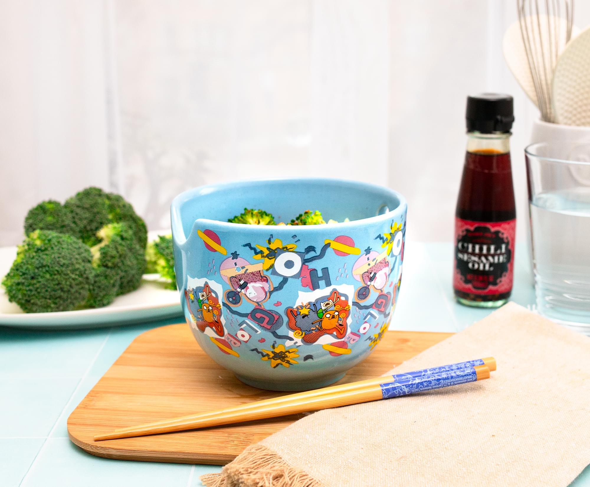 Adventure Time Toss Print 20-Ounce Ramen Bowl and Chopstick Set