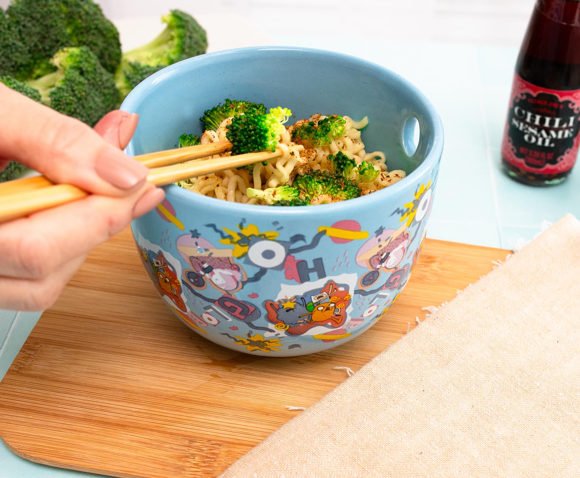 Adventure Time Toss Print 20-Ounce Ramen Bowl and Chopstick Set
