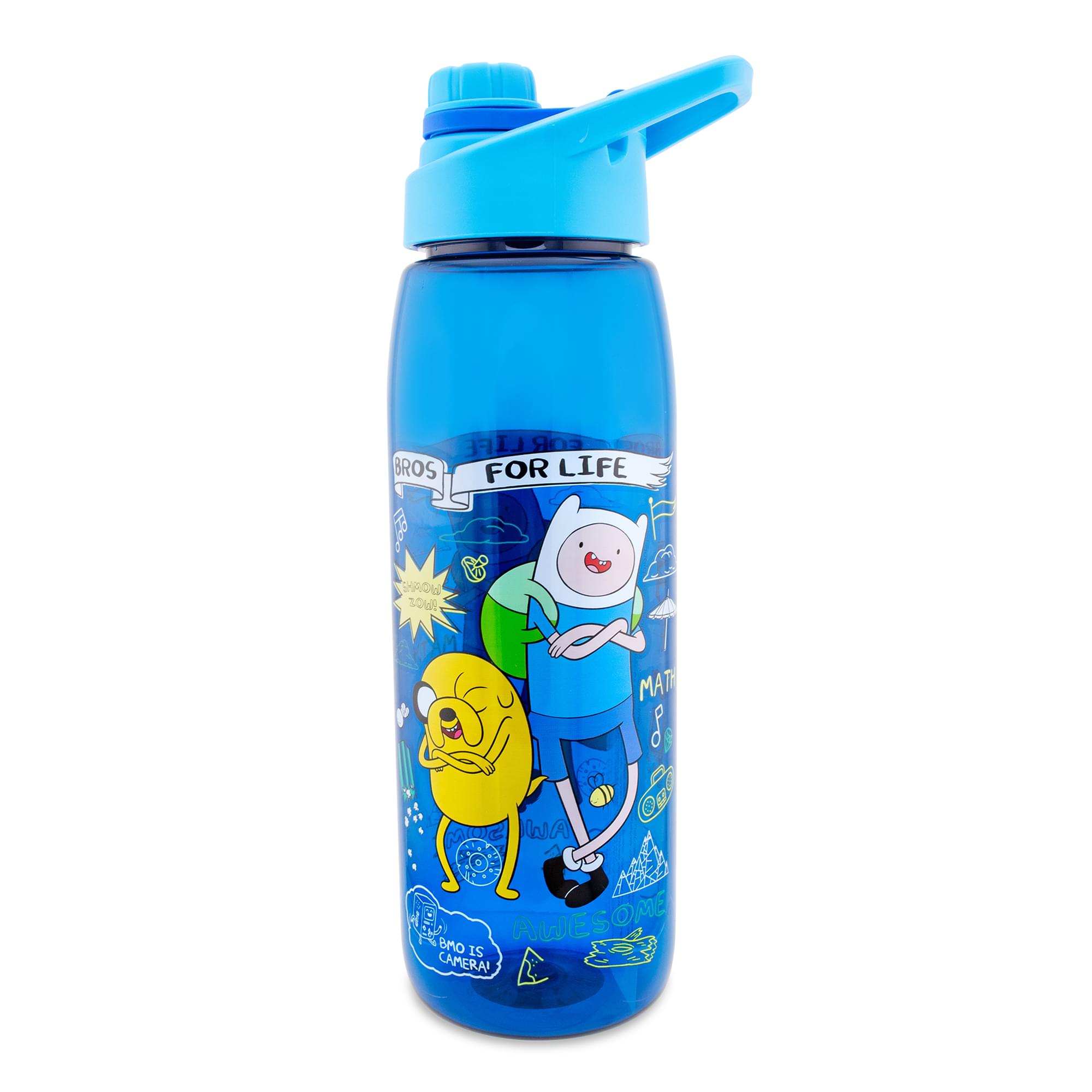 Adventure Time "Bros For Life" Water Bottle With Screw-Top Lid | Holds 28 Ounces