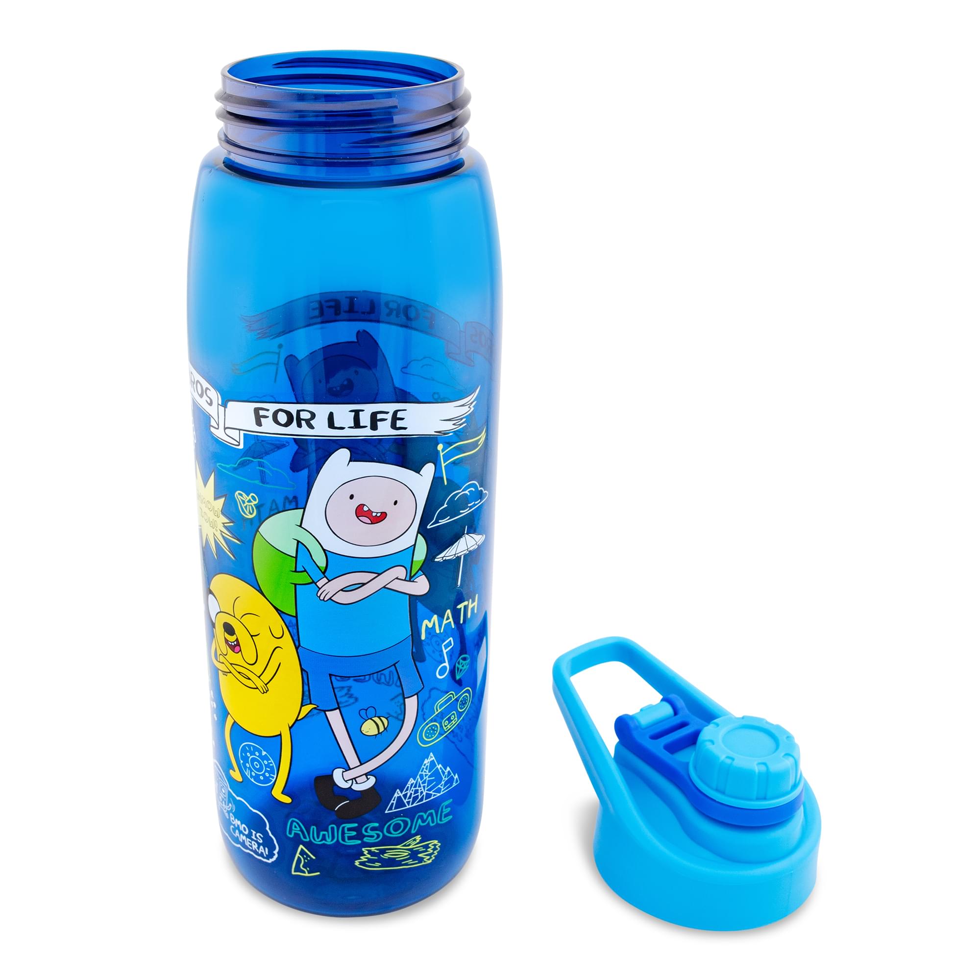 Adventure Time "Bros For Life" Water Bottle With Screw-Top Lid | Holds 28 Ounces
