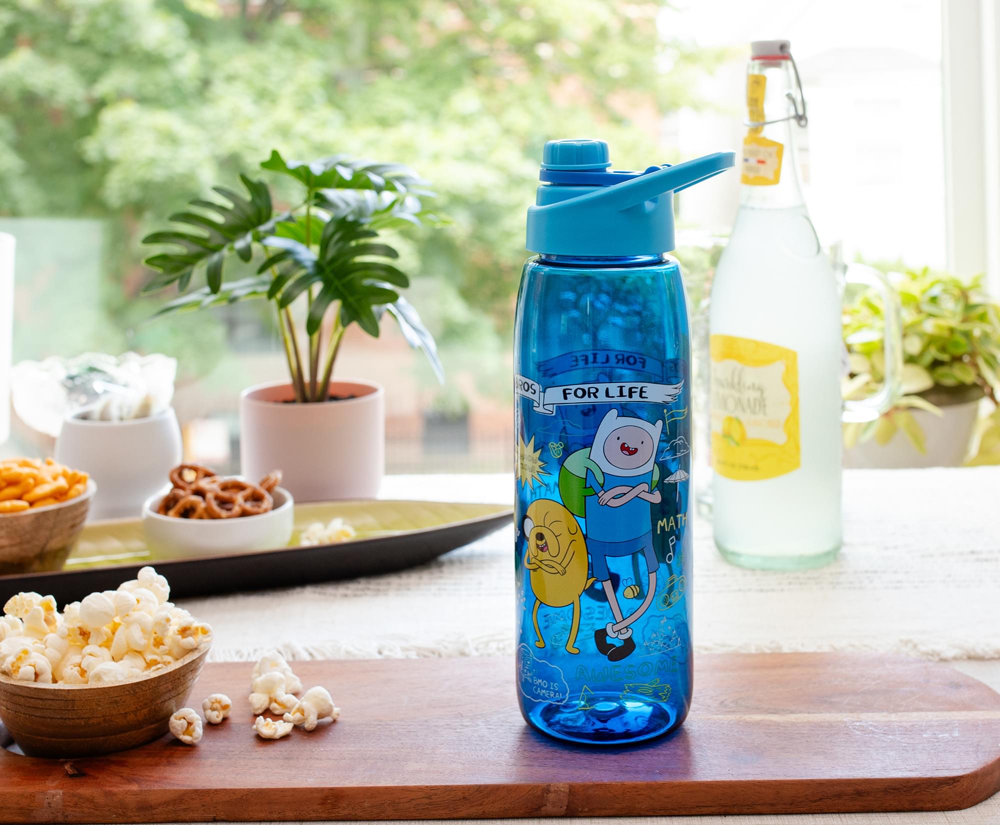 Adventure Time "Bros For Life" Water Bottle With Screw-Top Lid | Holds 28 Ounces