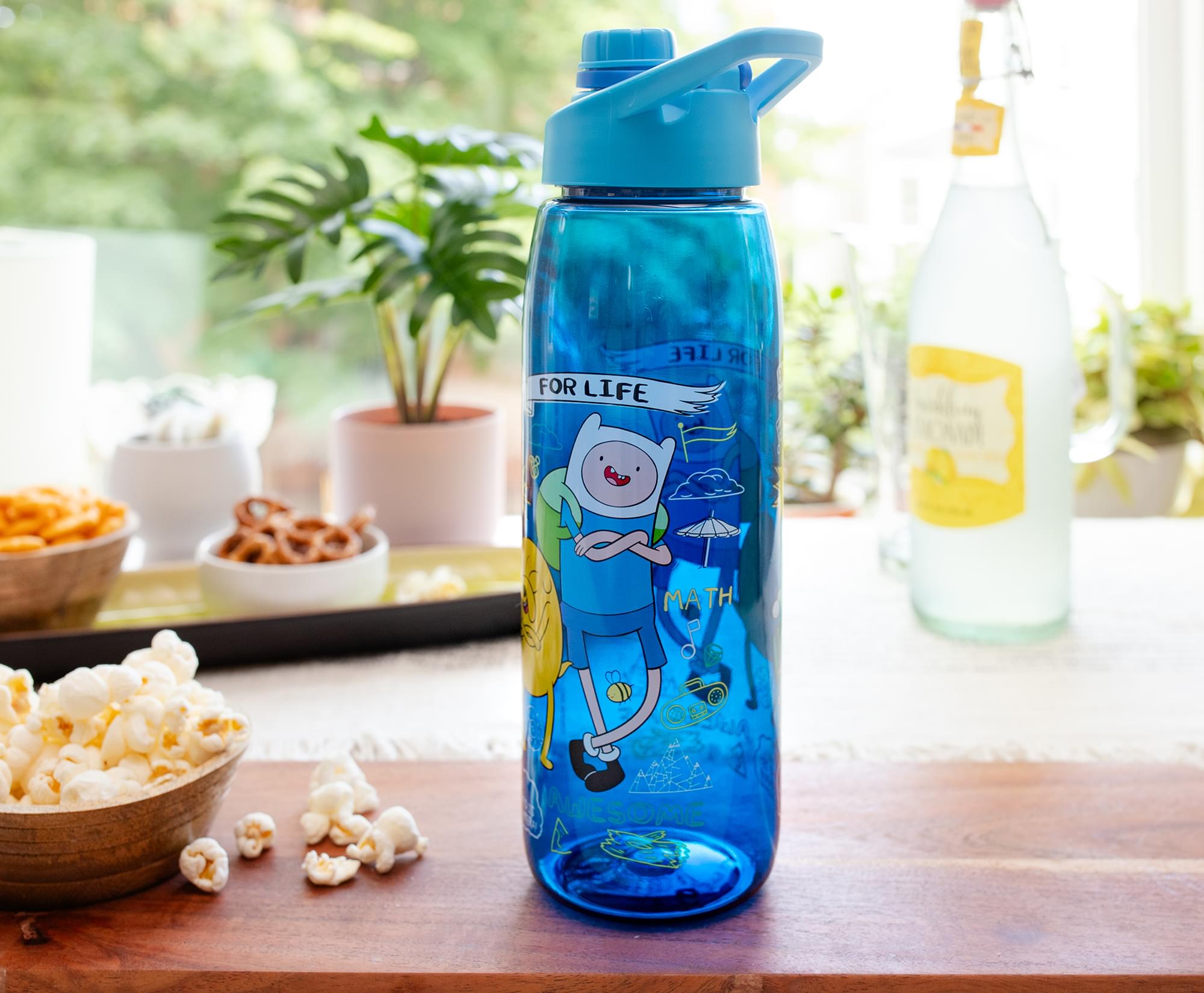 Adventure Time "Bros For Life" Water Bottle With Screw-Top Lid | Holds 28 Ounces