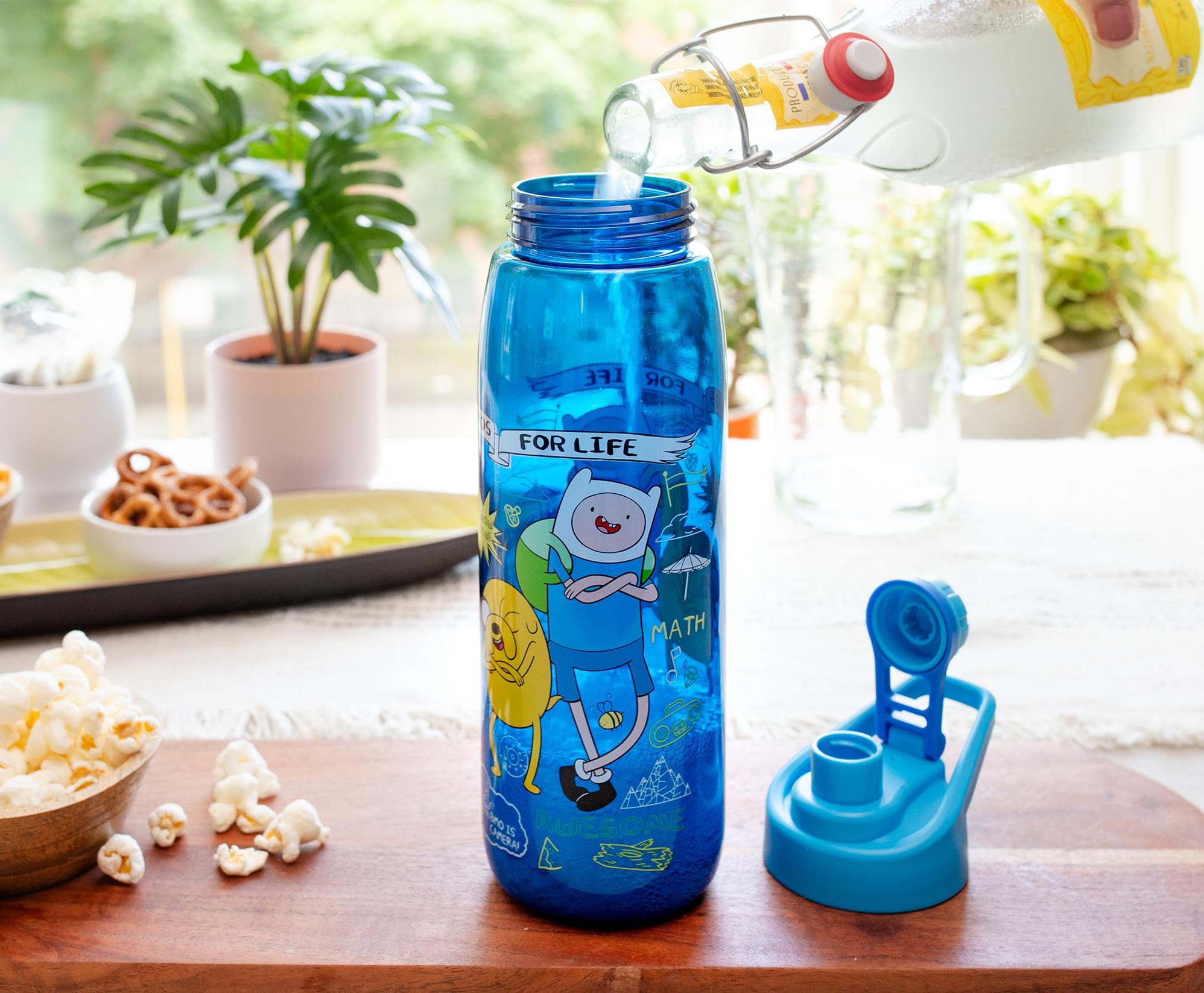 Adventure Time "Bros For Life" Water Bottle With Screw-Top Lid | Holds 28 Ounces