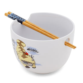 Avatar: The Last Airbender Aang and Appa Ceramic Ramen Bowl and Chopstick Set