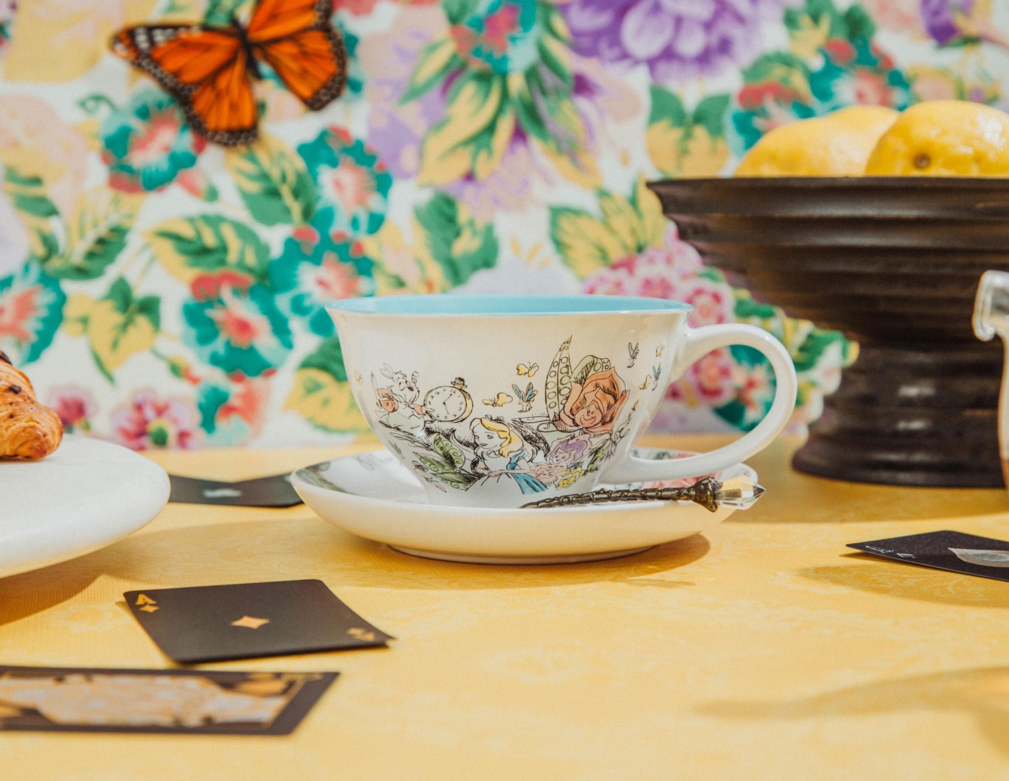 Disney Alice In Wonderland Ceramic Teacup and Saucer Set