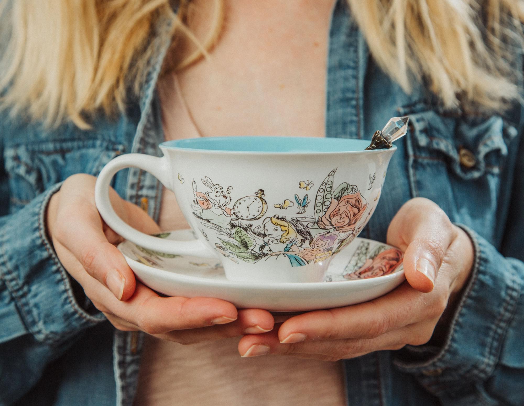 Disney Alice In Wonderland Ceramic Teacup and Saucer Set