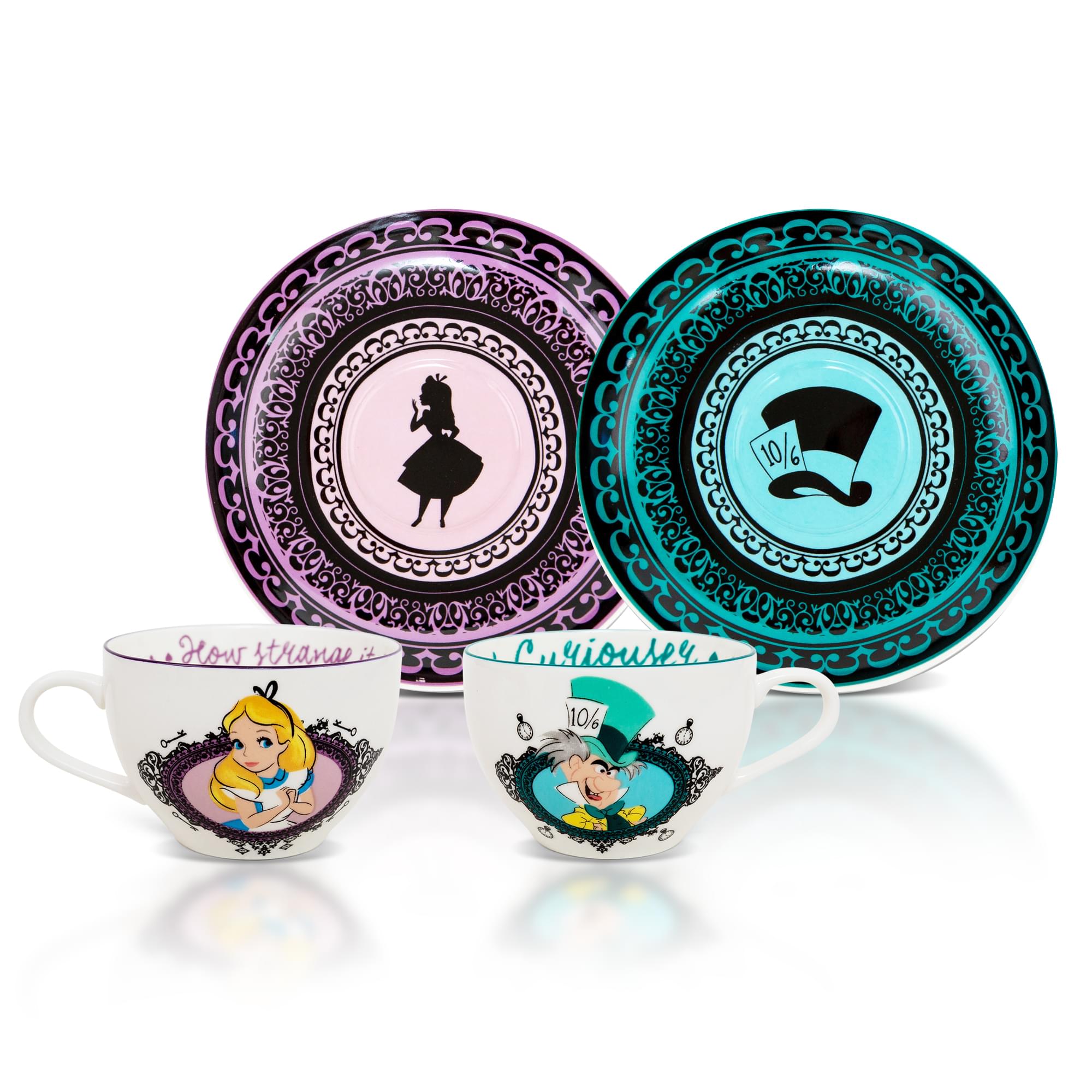 Alice In Wonderland 2 Piece Tea Cup & Saucer Set | Free Shipping