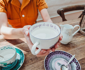Disney Alice In Wonderland Mad Hatter Bone China Teacup and Saucer | Set of 2
