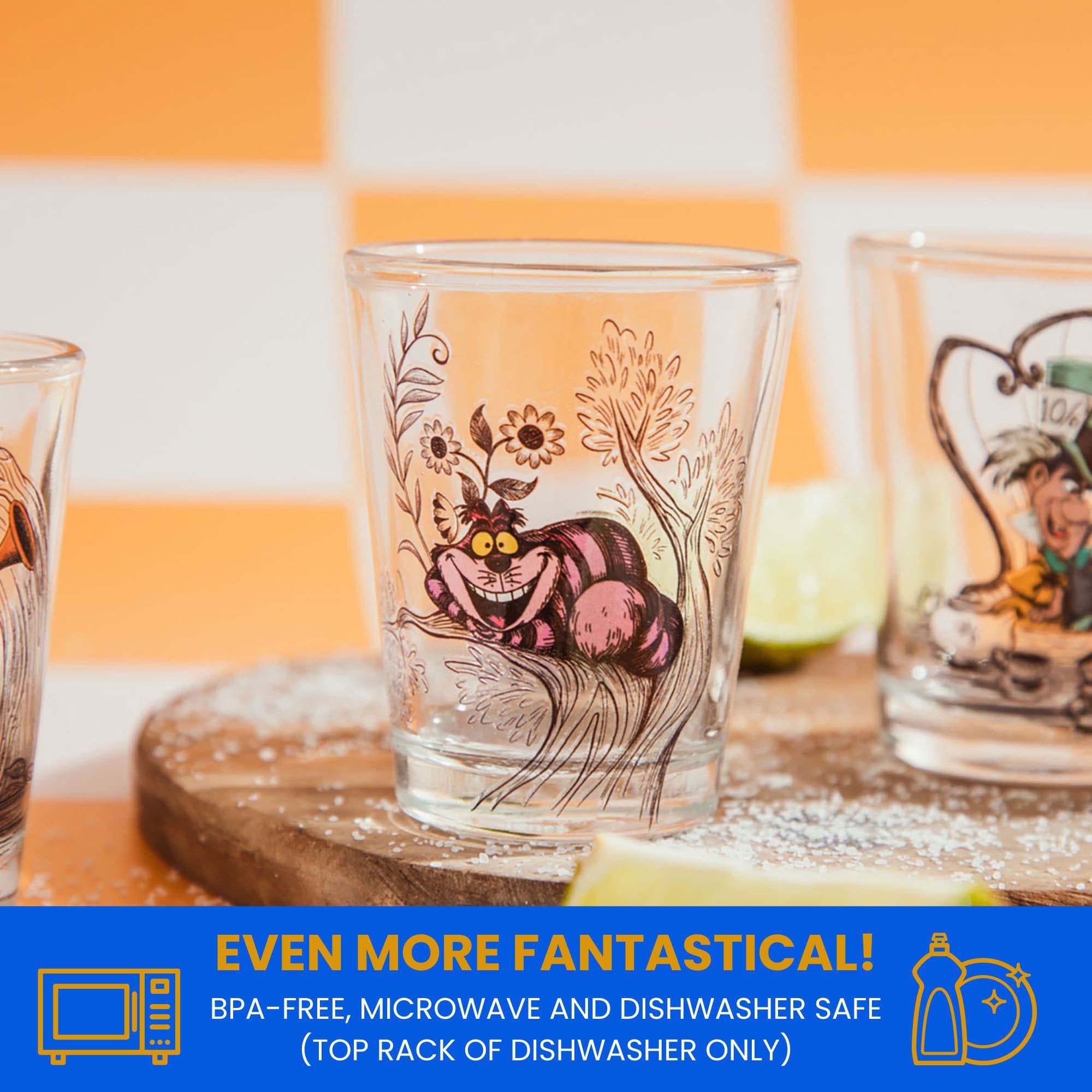 Disney Alice in Wonderland Character Scenes Mini Shot Glasses | Set of 4