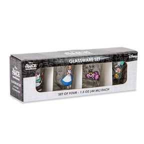 Disney Alice in Wonderland Character Scenes Mini Shot Glasses | Set of 4