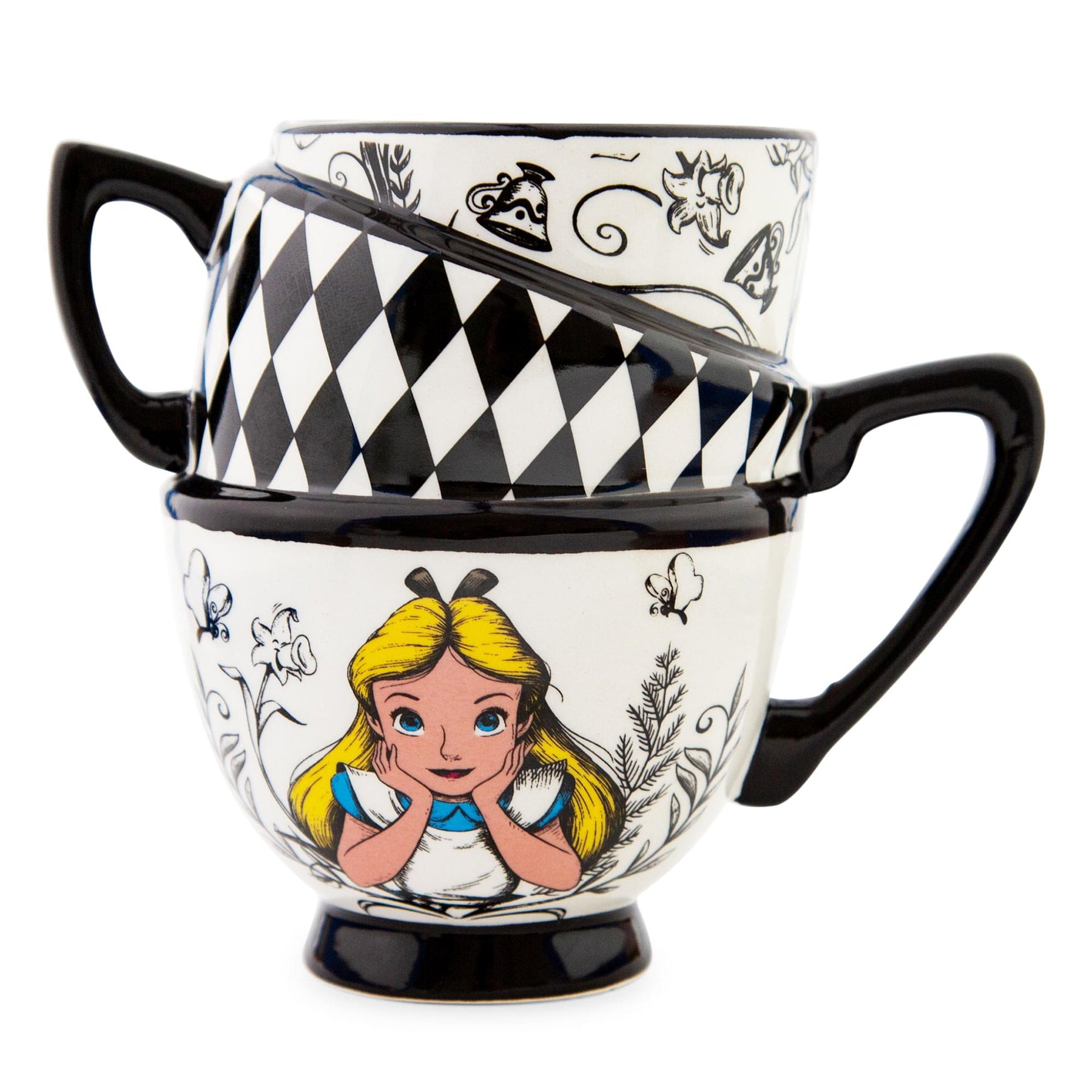 Disney Alice in Wonderland Stacked Teacups 3D Sculpted Mug - Silver Buffalo