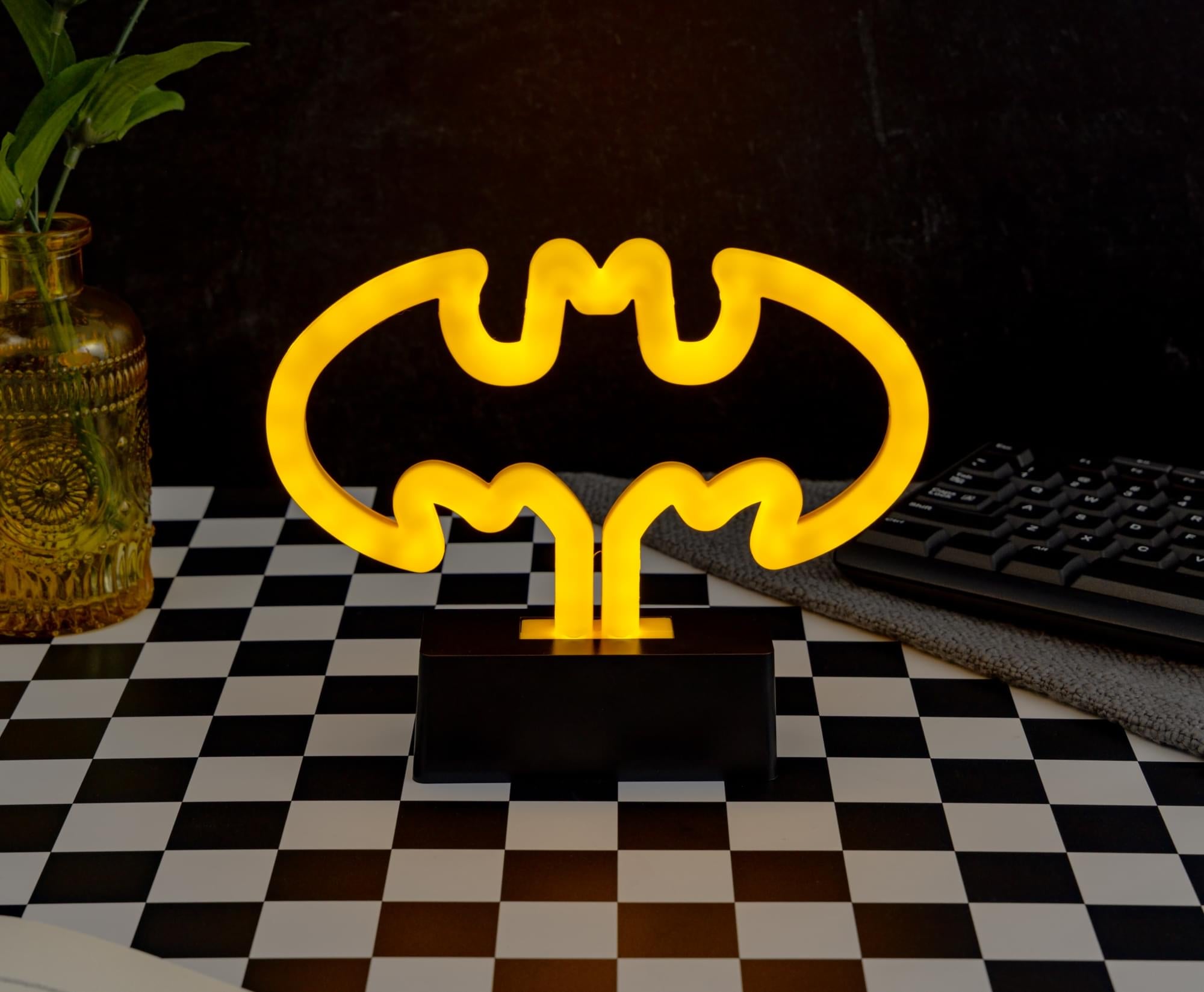 DC Comics Batman Logo Yellow LED Neon Mood Light | 7 x 6 Inches