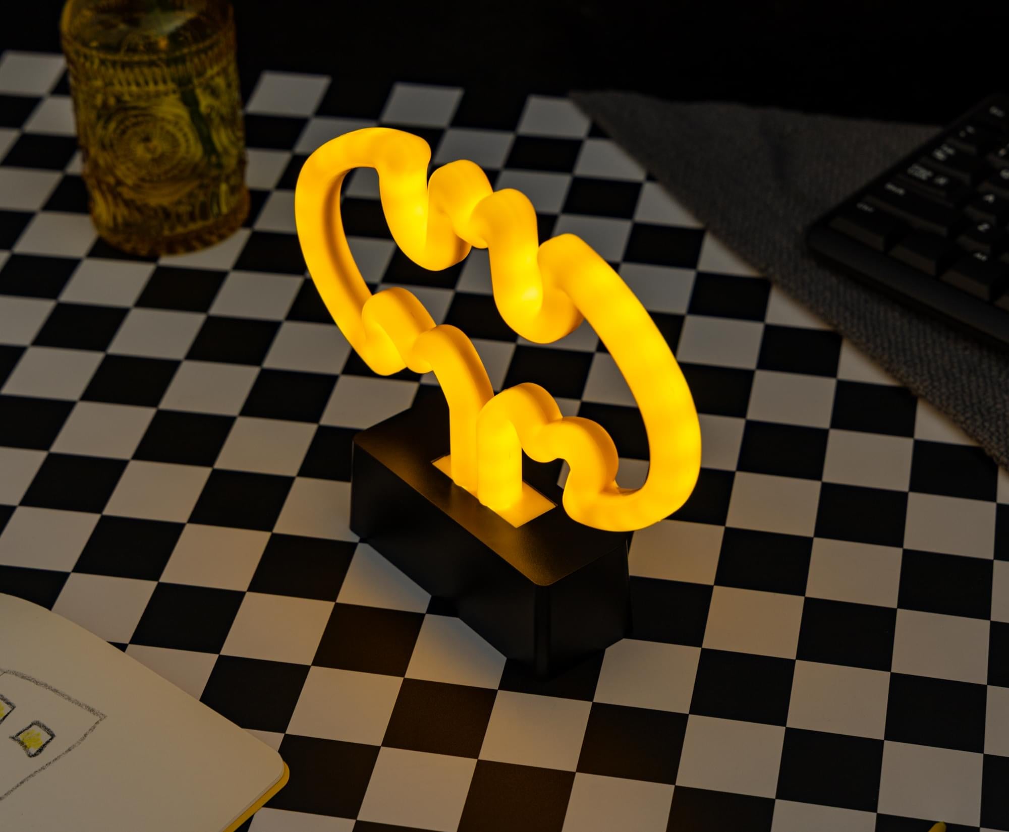 DC Comics Batman Logo Yellow LED Neon Mood Light | 7 x 6 Inches