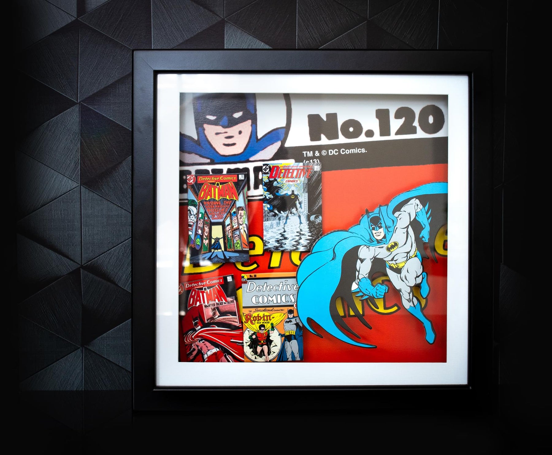 DC Comics Batman #120 Wood Frame 3D Shadow Box Wall Art | 14 x 14 Inches