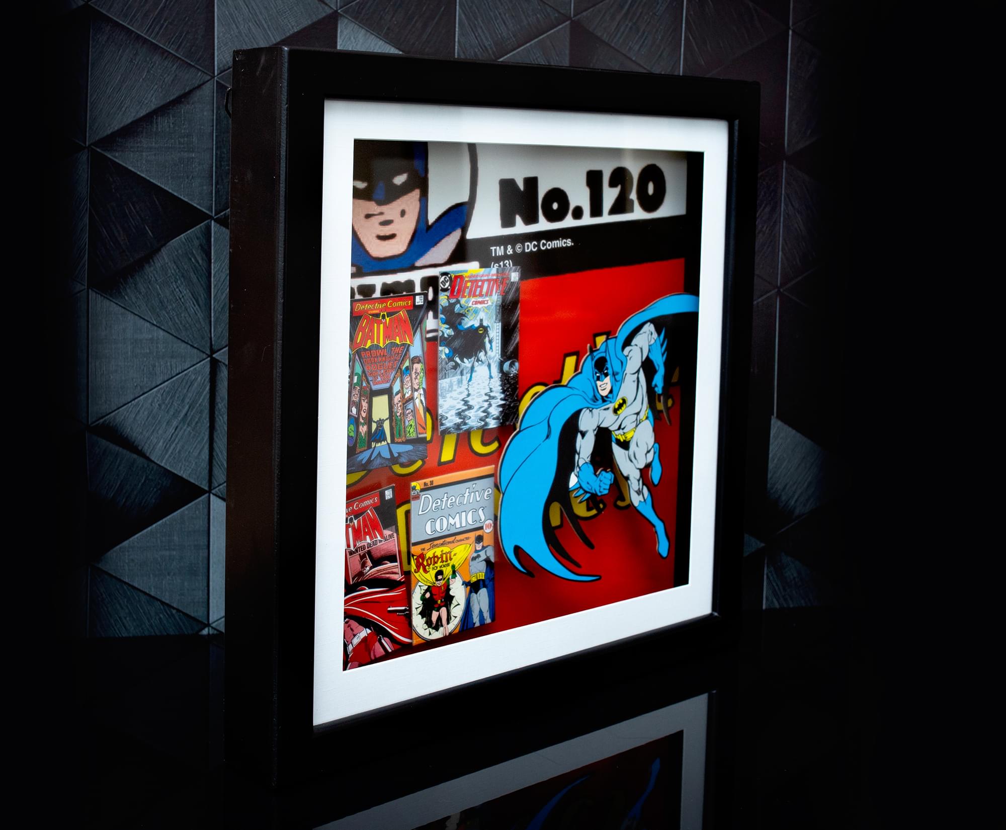 DC Comics Batman #120 Wood Frame 3D Shadow Box Wall Art | 14 x 14 Inches