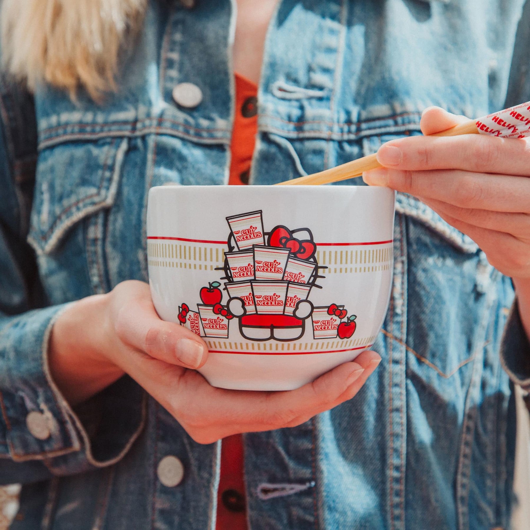 Back To School 20oz Ceramic Ramen Bowl and Chopsticks Set of 3