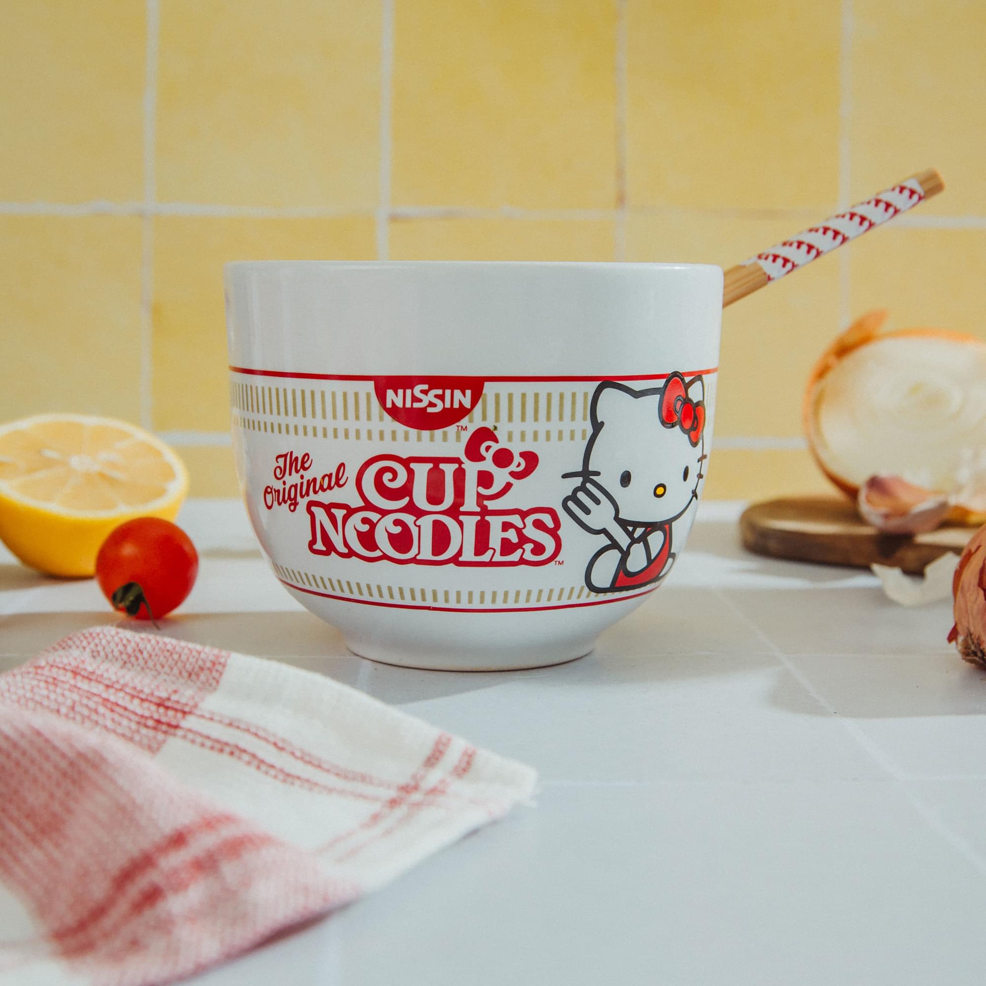 Back To School 20oz Ceramic Ramen Bowl and Chopsticks Set of 3