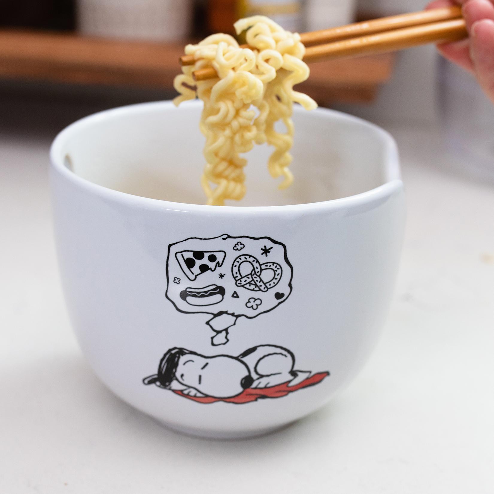 Back To School 20oz Ceramic Ramen Bowl and Chopsticks Set of 3