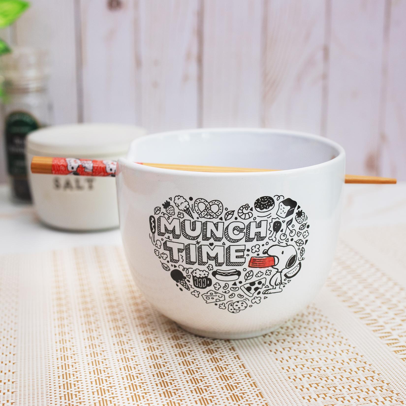 Back To School 20oz Ceramic Ramen Bowl and Chopsticks Set of 3