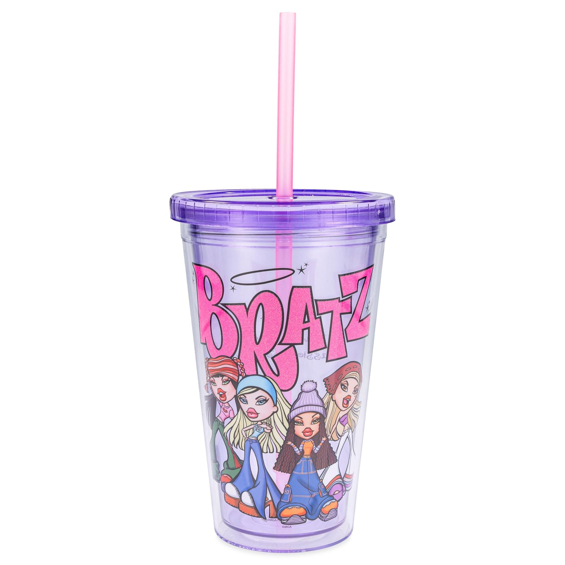 Bratz Glitter 16-Ounce Plastic Carnival Cup With Lid and Straw