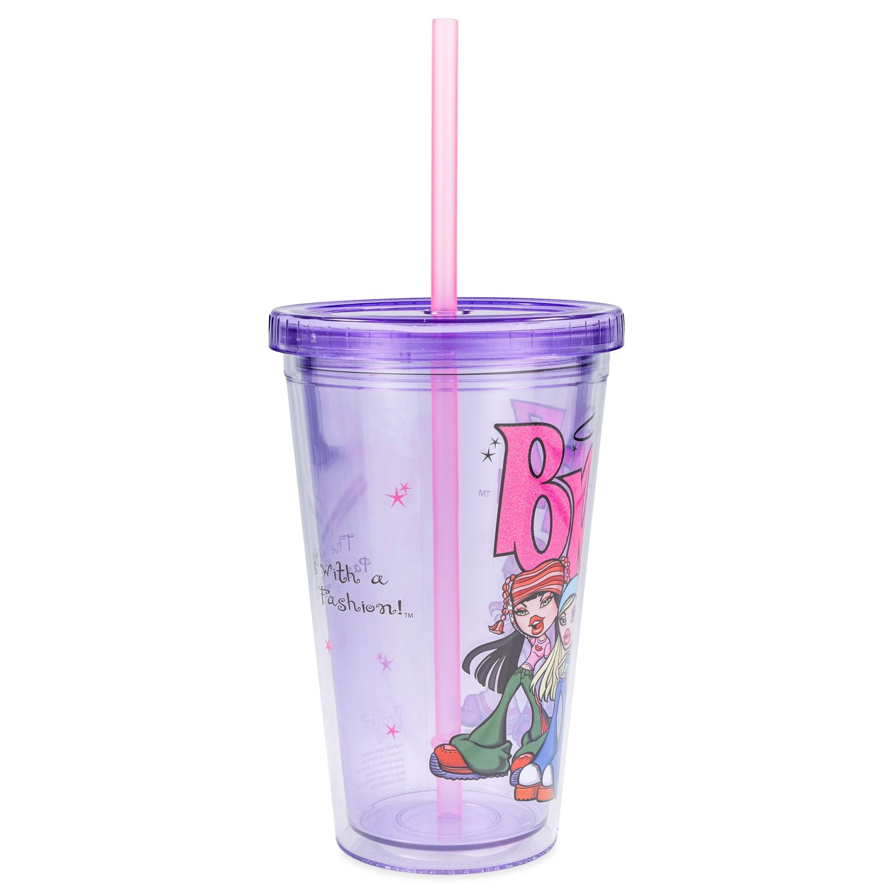 Bratz Glitter 16-Ounce Plastic Carnival Cup With Lid and Straw