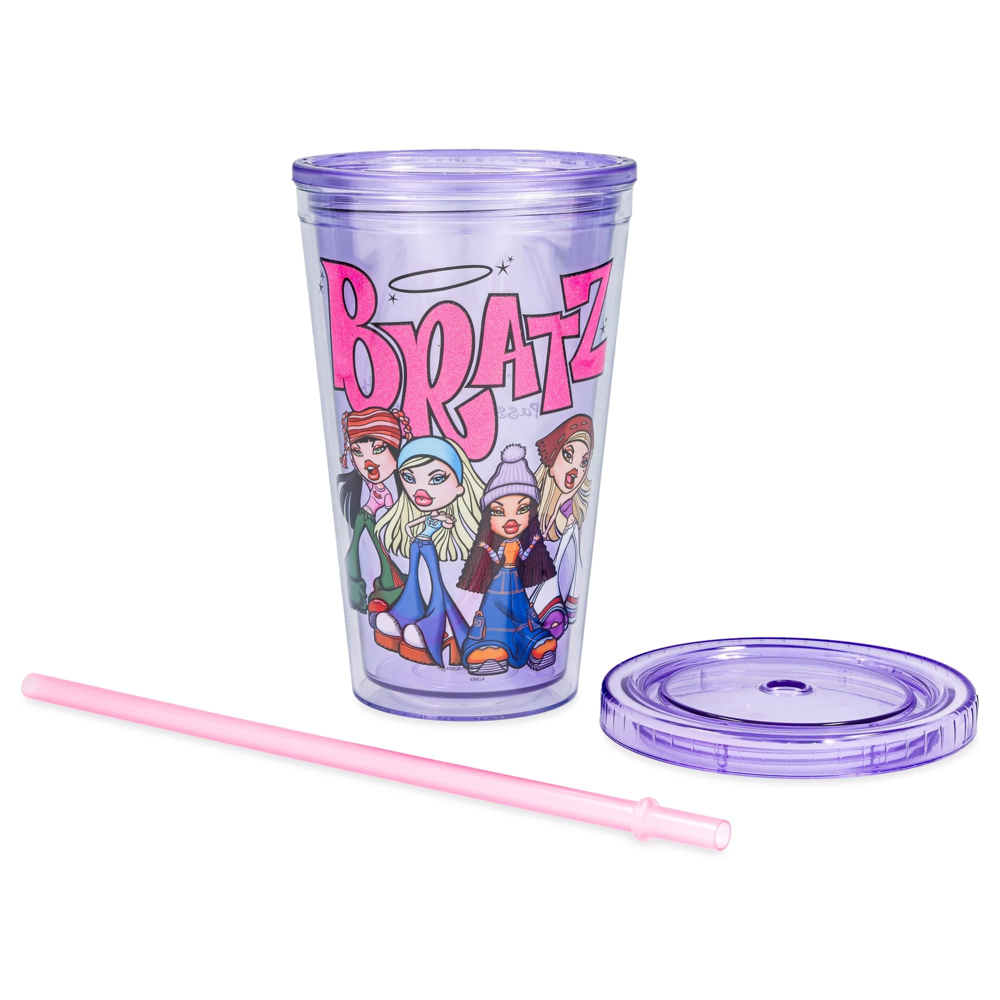 Bratz Glitter 16-Ounce Plastic Carnival Cup With Lid and Straw