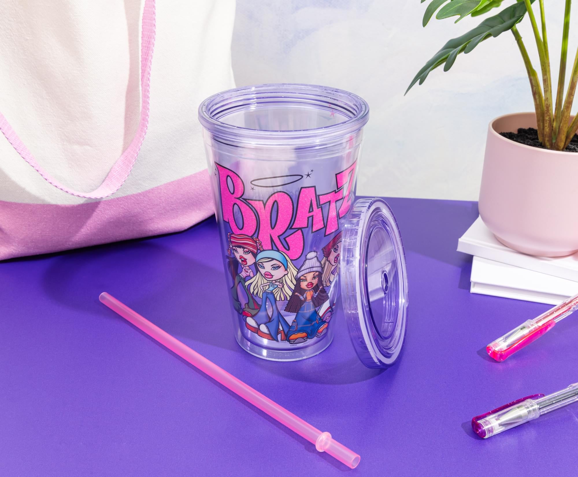 Bratz Glitter 16-Ounce Plastic Carnival Cup With Lid and Straw