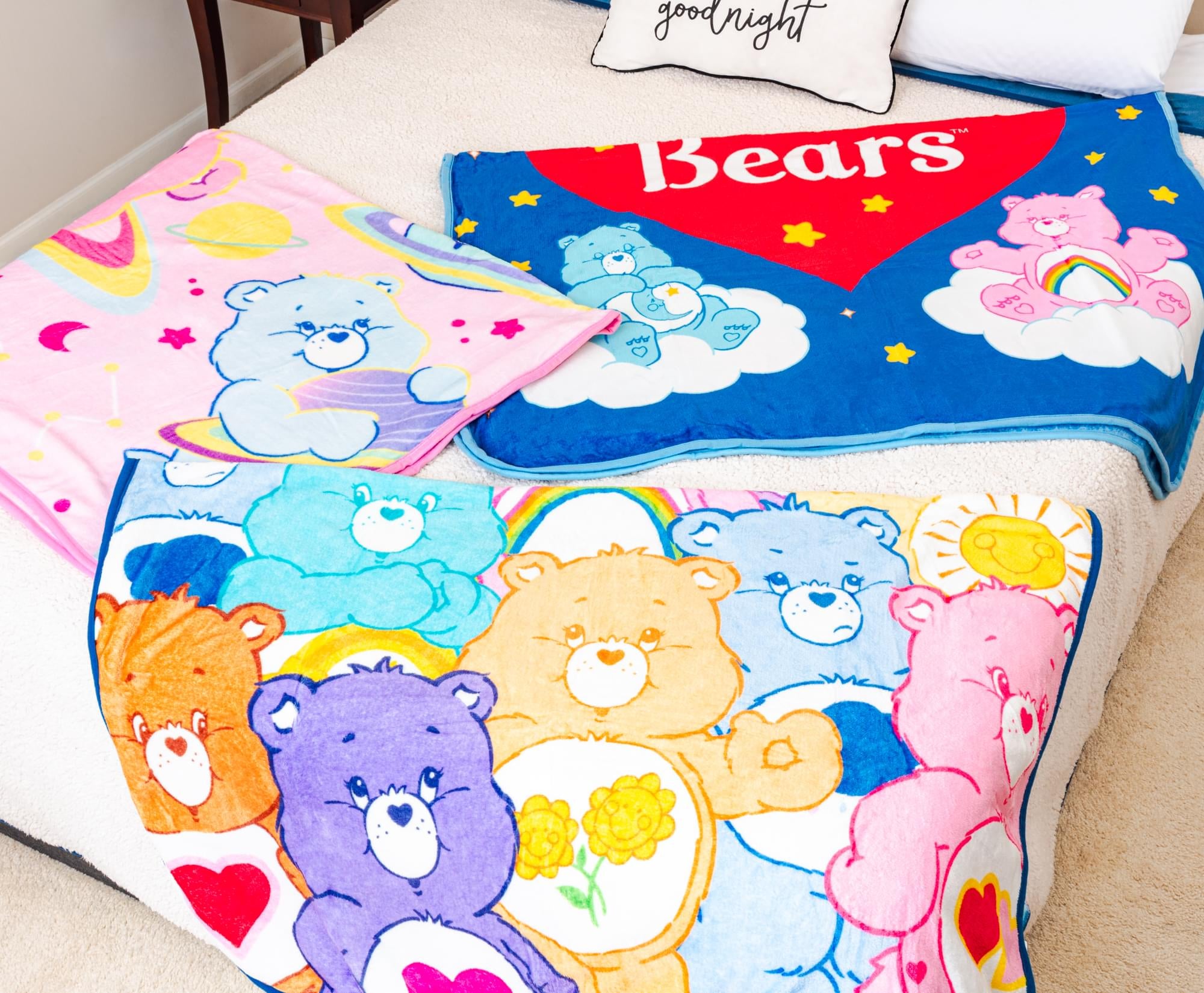 Care Bears Character Collage Fleece Throw Blanket | 45 x 60 Inches