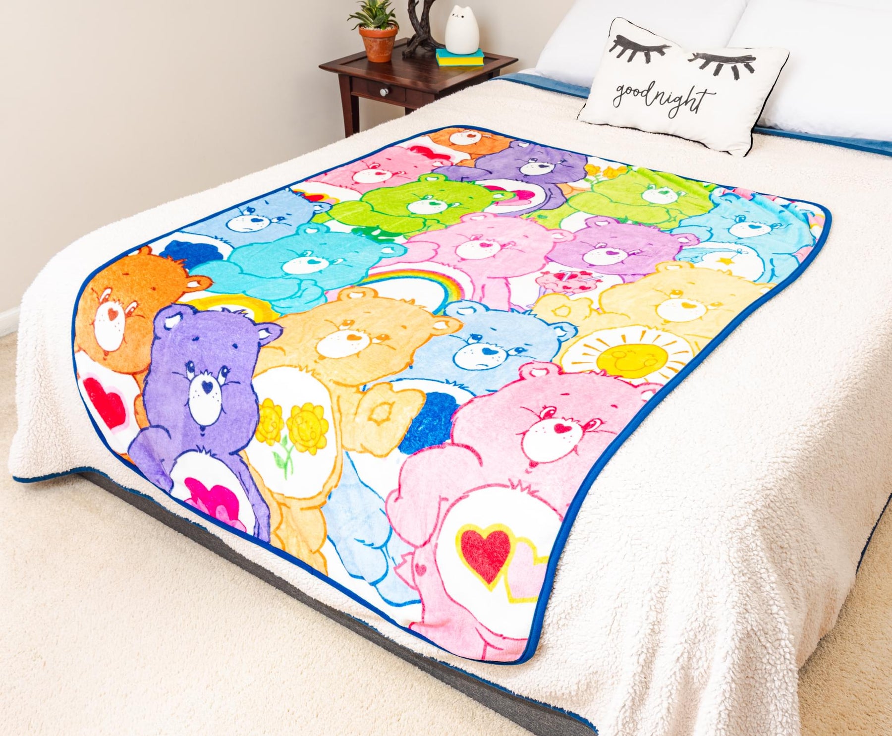 Care Bears Character Collage Fleece Throw Blanket | 45 x 60 Inches