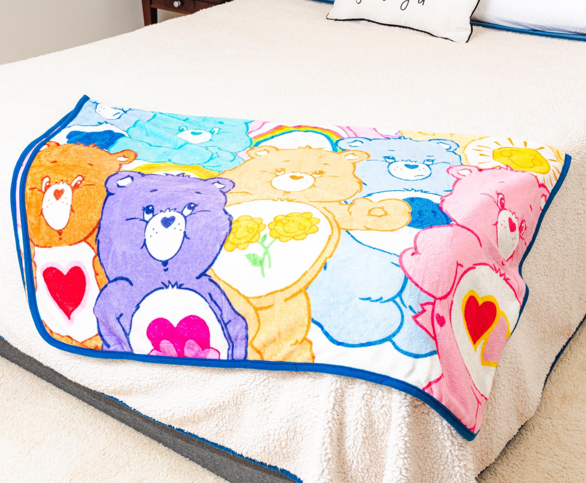 Care Bears Character Collage Fleece Throw Blanket | 45 x 60 Inches